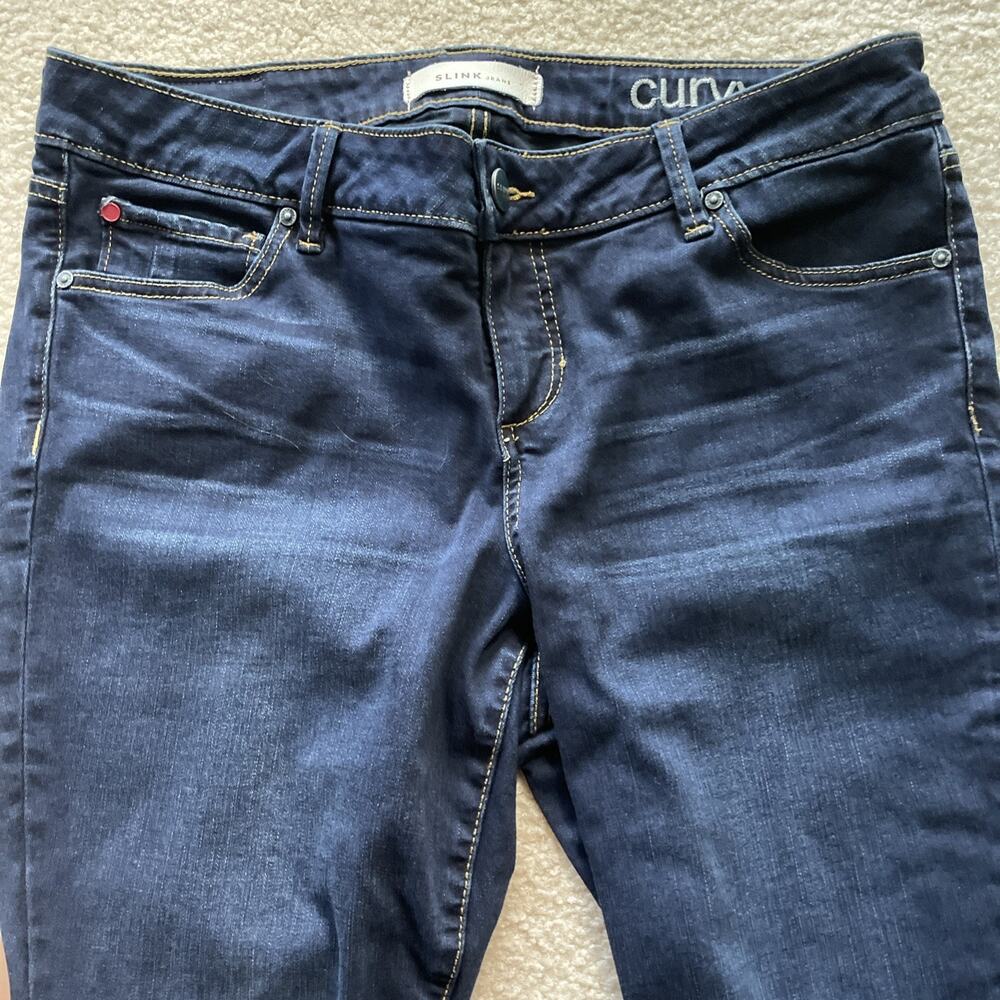 Slink Jeans Curvy‎ Fit Ankle Crop Dark Blue Womens Size 14 Preowned Excellent